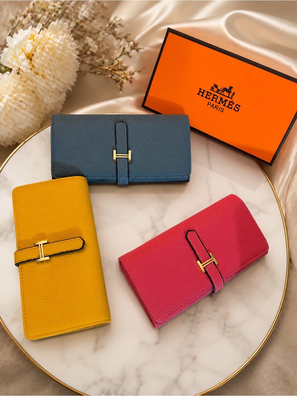 Women Wallet - Blue, Yellow, Pink